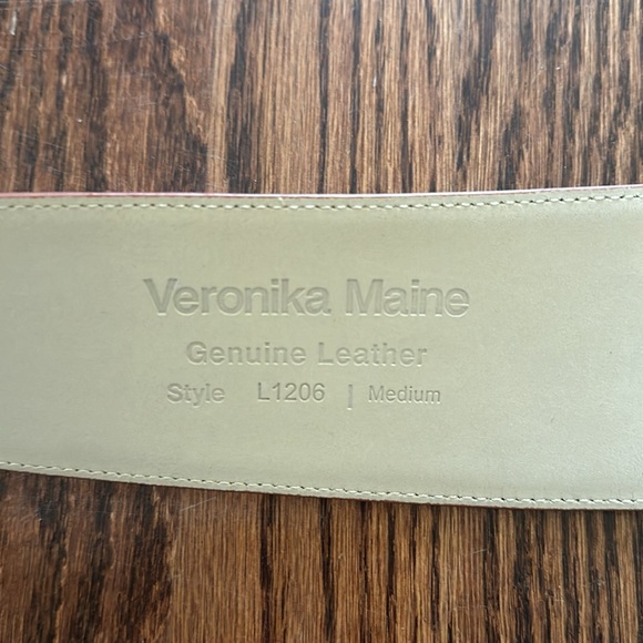 Veronika Maine Brown Leather Wide Belt Size M NEW - Picture 11 of 15